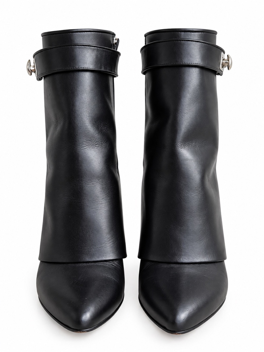 Authentic Givenchy black leather wedge ankle boots in size EU 38.